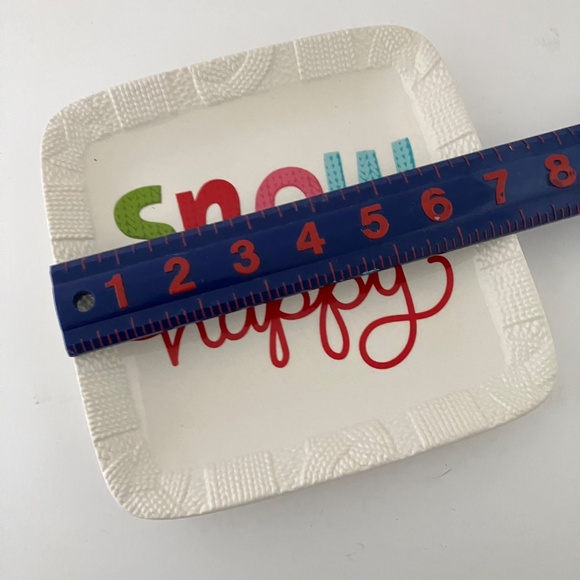 HALLMARK Sweet lil' Gift " Snow Happy " Square Ceramic Christmas Plate - Picture 5 of 11